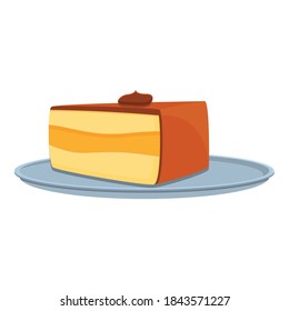 Icono de pastel de desayuno. Dibujo del icono vector del pastel del desayuno para el diseño web aislado en fondo blanco