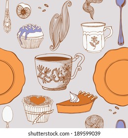 Breakfast card. Vector illustration.