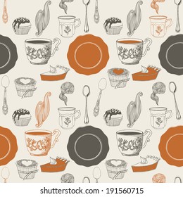 Breakfast card. Vector illustration.