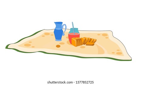 Breakfast Cartoon Compositions Set Isolated Vector Illustration