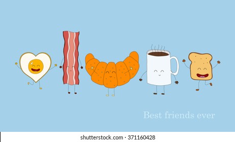 Breakfast Cartoon friends