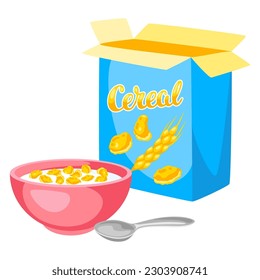 Breakfast cereal illustration. Image of healthy food.