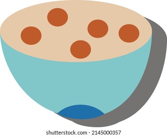 Breakfast cereal, illustration, vector on a white background.