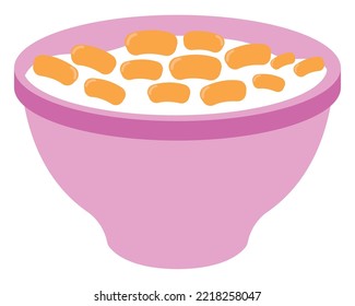 breakfast cereal isolated icon flat