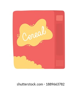 breakfast cereal package appetizing delicious food, icon flat on white background vector illustration