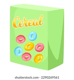 Breakfast cereal package. Image of healthy food.
