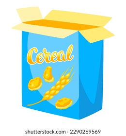 Breakfast cereal package. Image of healthy food.