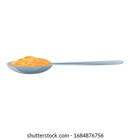 Breakfast cereal spoon icon. Cartoon of breakfast cereal spoon vector icon for web design isolated on white background