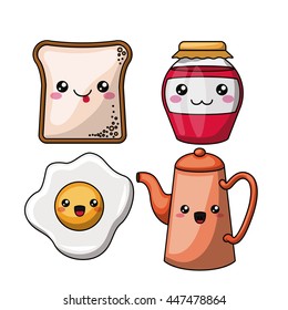 breakfast character isolated icon design