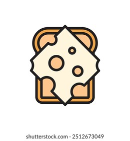 Breakfast Cheese Bread Icon Vector Illustration