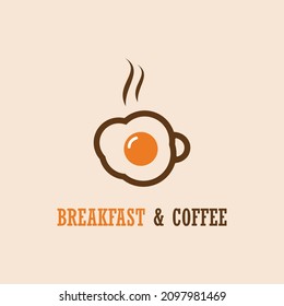 abstraktes Vektordesign-Logo für Frühstück und Kaffee
