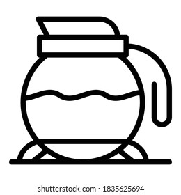 Breakfast coffee glass pot icon. Outline breakfast coffee glass pot vector icon for web design isolated on white background