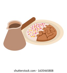Breakfast coffee icon. Isometric illustration of breakfast coffee vector icon for web