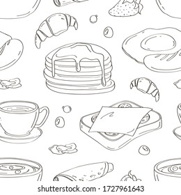 Breakfast collection illustration set pattern