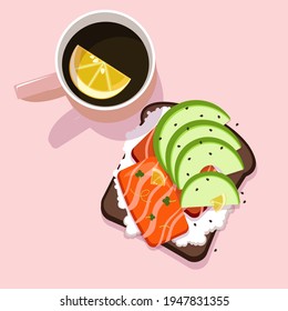 Breakfast. Colored vector illustration on a light background.