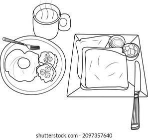 Breakfast coloring pages for kids  adults