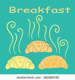 Breakfast composition with croissants