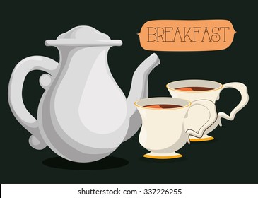 Breakfast concept with food design, vector illustration 10 eps graphic