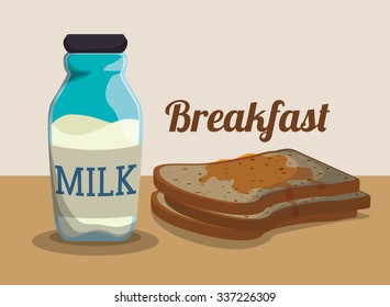 Breakfast concept with food design, vector illustration 10 eps graphic