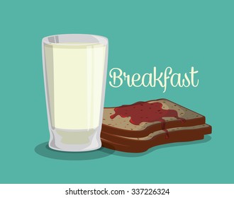 Breakfast concept with food design, vector illustration 10 eps graphic
