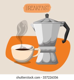 Breakfast concept with food design, vector illustration 10 eps graphic