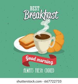 breakfast concept with food and drinks