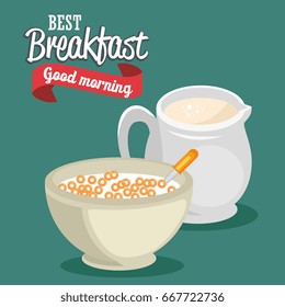 breakfast concept with food and drinks