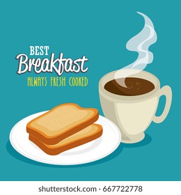 breakfast concept with food and drinks
