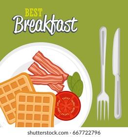 breakfast concept with food and drinks