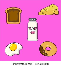 Breakfast concept. Vector illustration flat design.