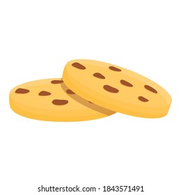 Breakfast cookie icon. Cartoon of breakfast cookie vector icon for web design isolated on white background