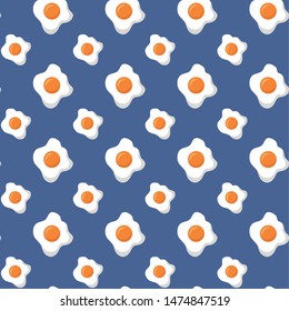 breakfast cooking delicious fried eggs background vector illustration