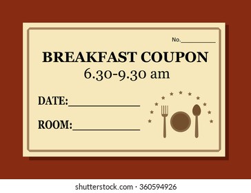 breakfast coupon template for hotel vector