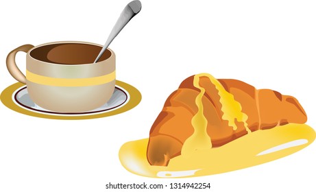 breakfast with croissant