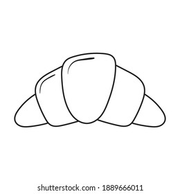 breakfast croissant bread appetizing delicious food, icon line style vector illustration