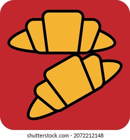 Breakfast croissant, illustration, vector, on a white background.