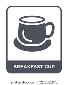 breakfast cup icon vector on white background, breakfast cup trendy filled icons from Bistro and restaurant collection, breakfast cup vector illustration