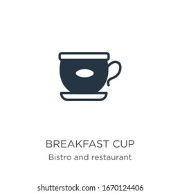 Breakfast cup icon vector. Trendy flat breakfast cup icon from bistro and restaurant collection isolated on white background. Vector illustration can be used for web and mobile graphic design, logo, 