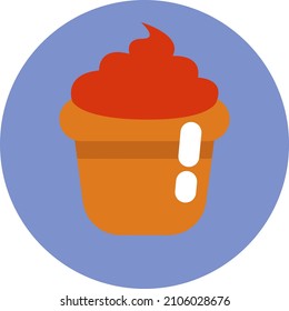 Breakfast cupcake, illustration, vector on a white background.