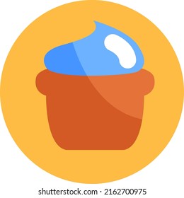 Frühstück, Cupcakes, Illustration, Vektorgrafik auf weißem Hintergrund.
