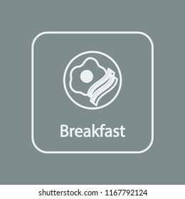 Breakfast Design Icon Vector Illustration with omelette and bacon on gray background