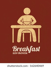 breakfast design over brown background vector illustration