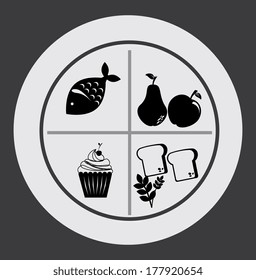 breakfast design  over gray  background vector illustration  