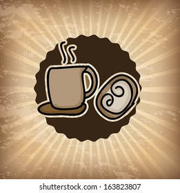breakfast design  over grunge background vector illustration  