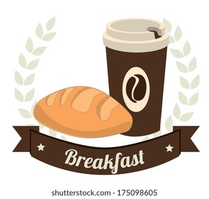 breakfast design  over white background vector illustration  