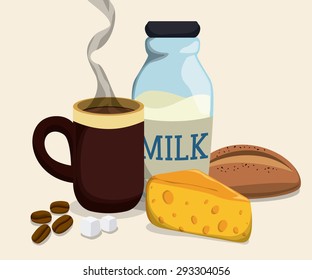 Breakfast digital design, vector illustration eps 10.