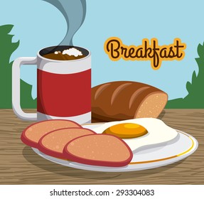 Breakfast digital design, vector illustration eps 10.