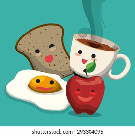 Breakfast digital design, vector illustration eps 10.