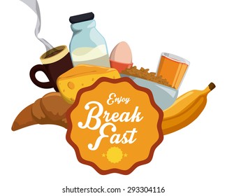 Breakfast digital design, vector illustration eps 10.