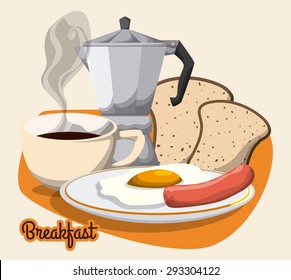 Breakfast digital design, vector illustration eps 10.
